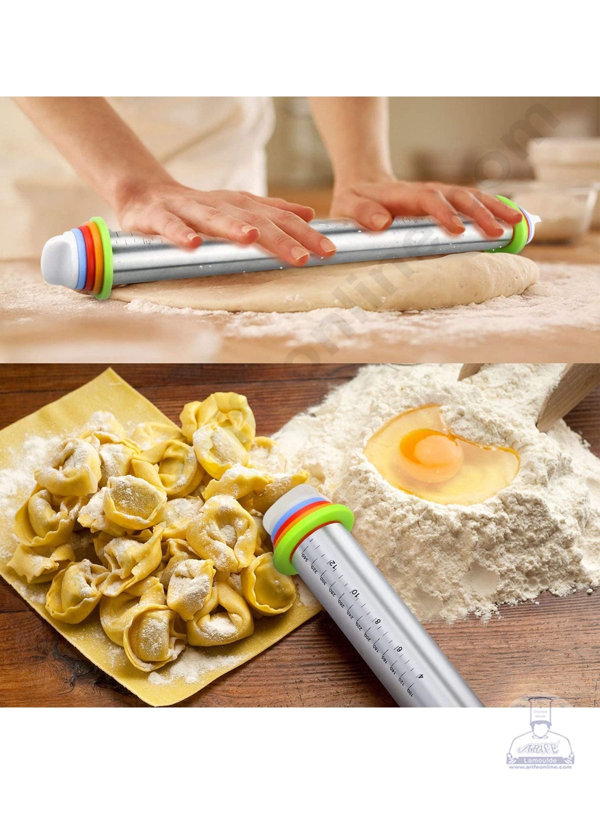 Cake Decor Adjustable Stainless Steel Rolling Pin