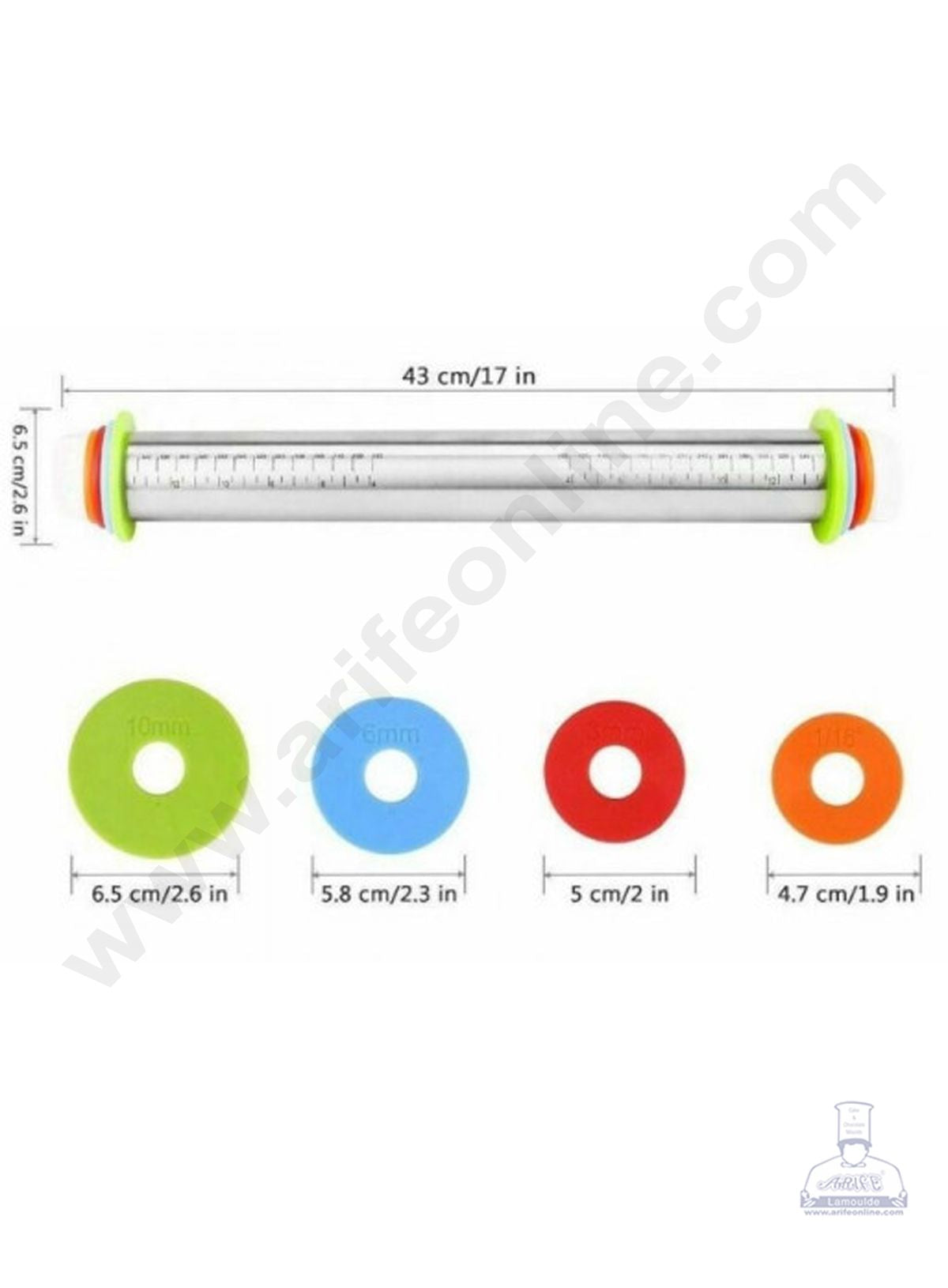 Cake Decor Adjustable Stainless Steel Rolling Pin