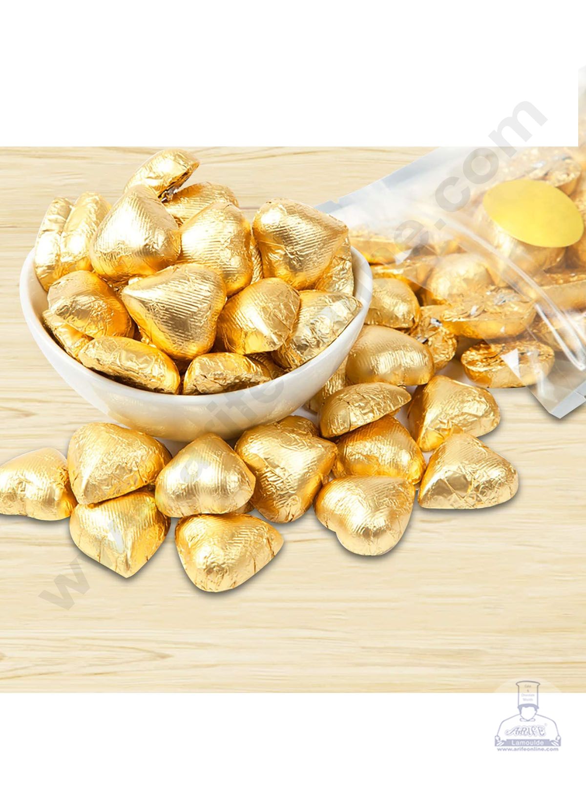 Cake Decor Aluminum Cut Foil Chocolate Wrapper- Gold (8cm*8cm)