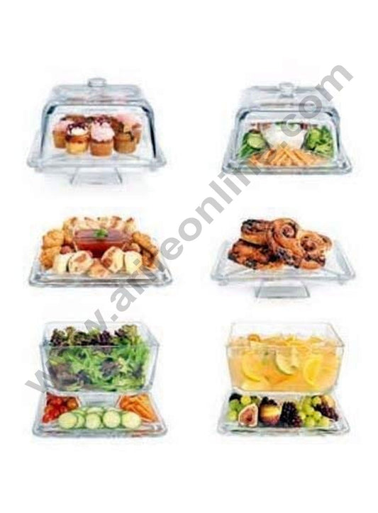 Cake Decor Amazing Cake Stand Multifunctional Cake and Salad Server with 5 Compartment Tray or Center Dip Bowl
