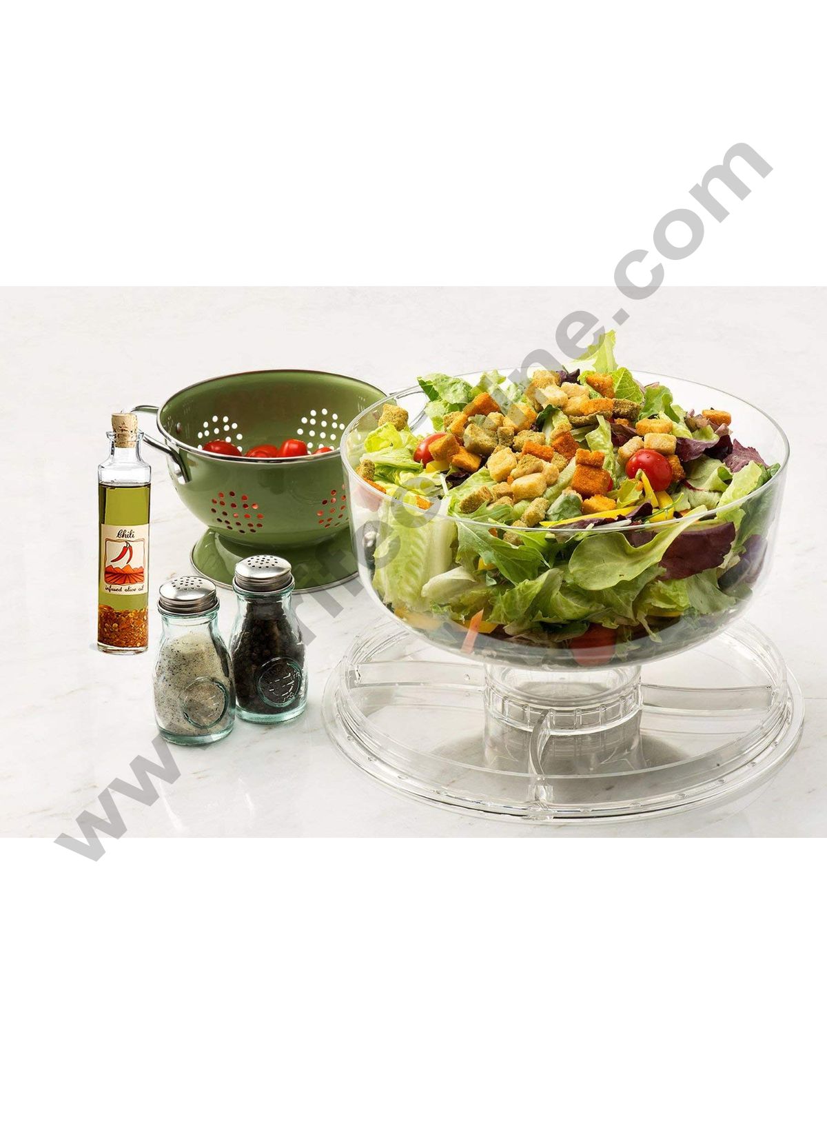 Cake Decor Amazing Cake Stand Multifunctional Cake and Salad Server with 5 Compartment Tray or Center Dip Bowl