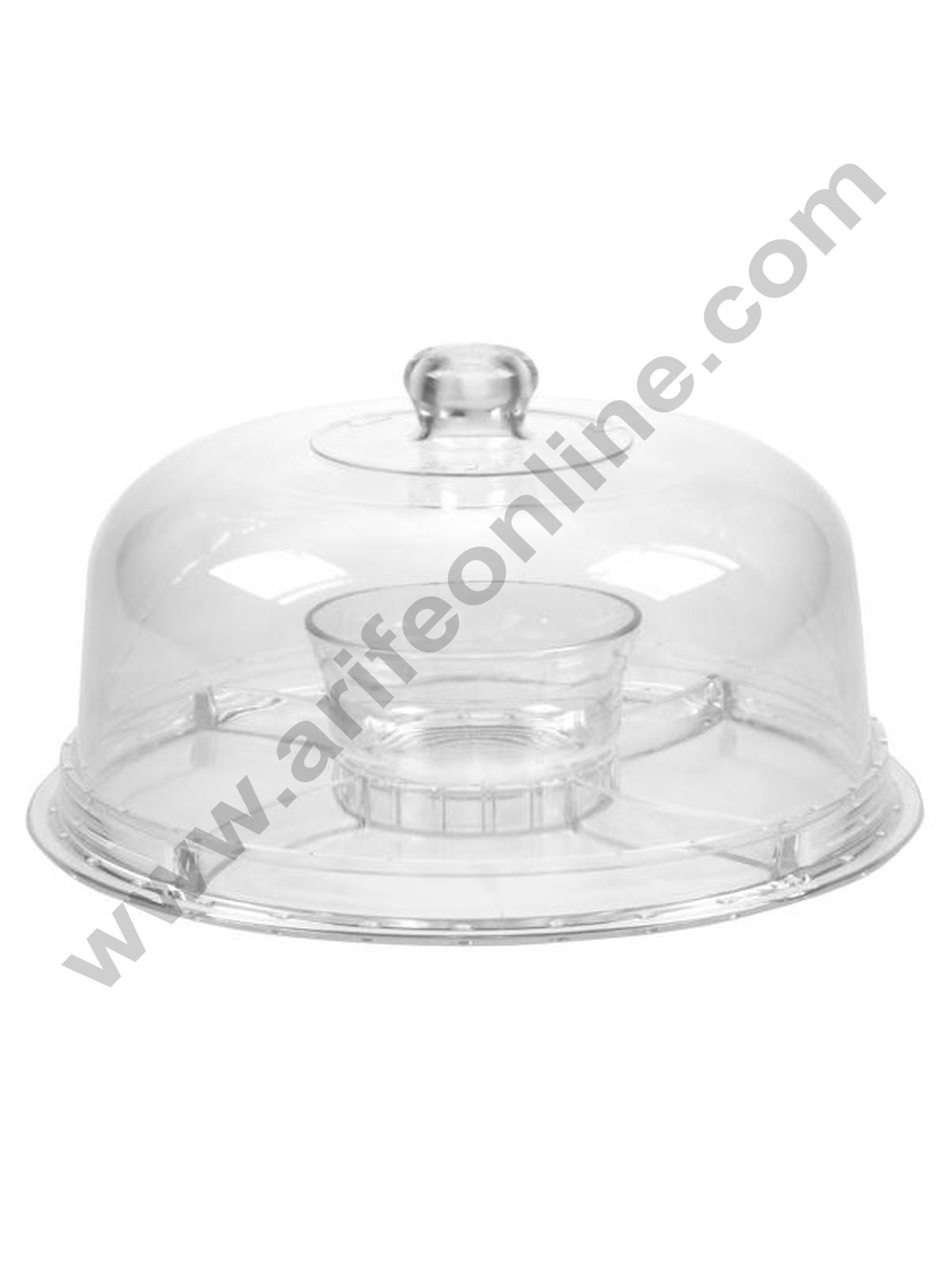 Cake Decor Amazing Cake Stand Multifunctional Cake and Salad Server with 5 Compartment Tray or Center Dip Bowl