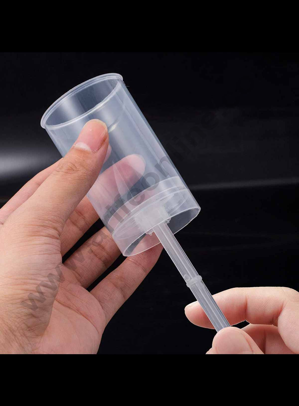 Cake Decor Clear Push-Up Cake Pop Shooter Push Pops Plastic Containers with Lids & Sticks, Pack of 12