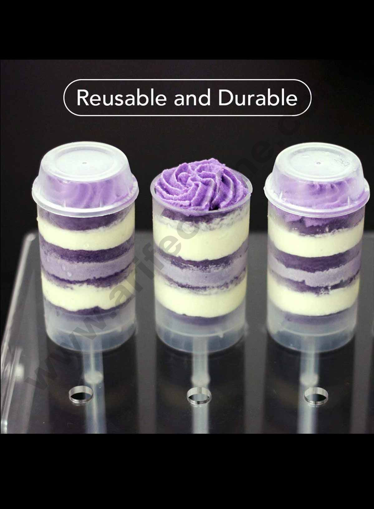 Cake Decor Clear Push-Up Cake Pop Shooter Push Pops Plastic Containers with Lids & Sticks, Pack of 12