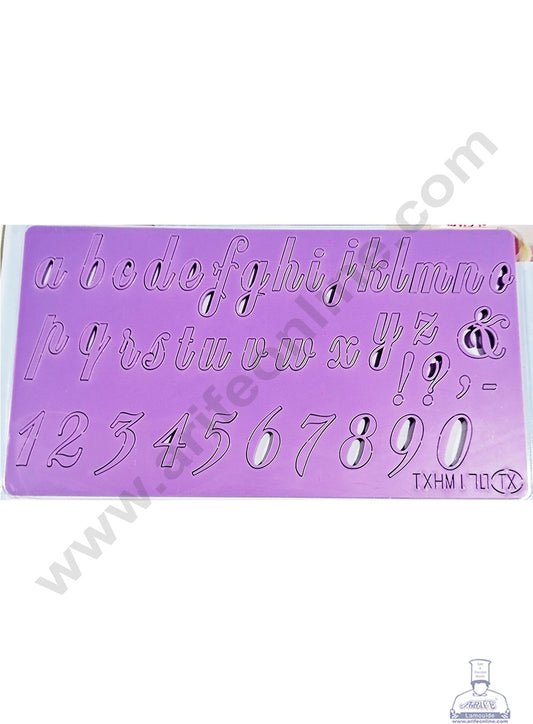 Cake Decor Cursive Lowercase Alphabet and Number Shape Acrylic DIY Stamp Embossed Fondant Cake Decorating TXHMI-70
