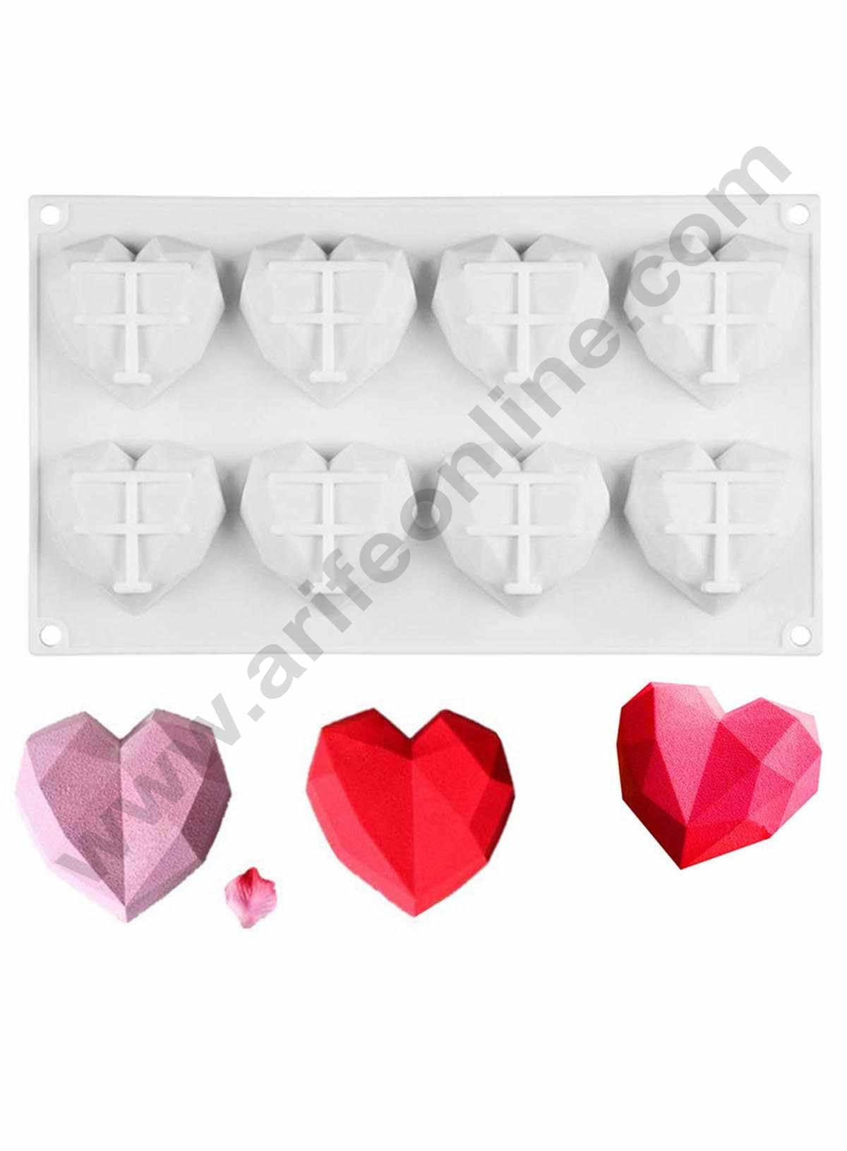 Cake Decor Diamond Heart Silicone Molds for Cakes Mousse Dessert Pastry Soap and Muffin Baking Moulds