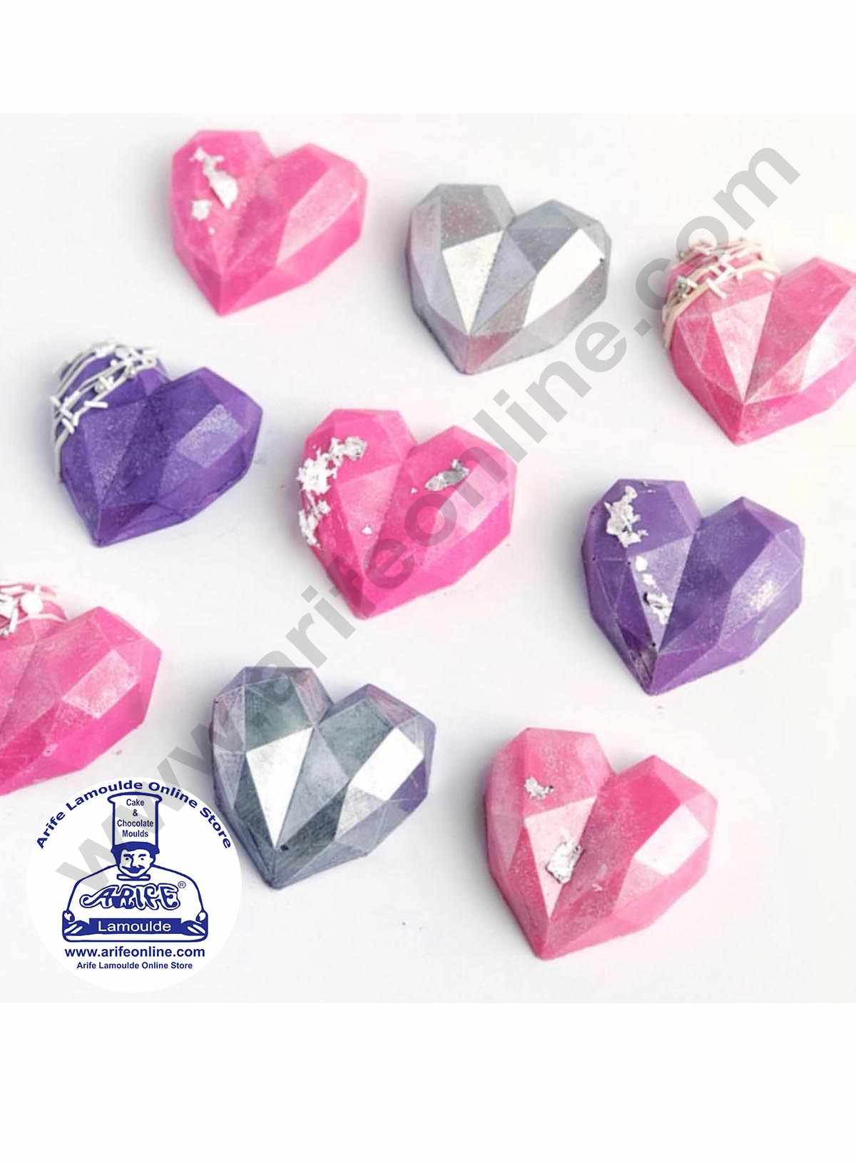 Cake Decor Diamond Heart Silicone Molds for Cakes Mousse Dessert Pastry Soap and Muffin Baking Moulds