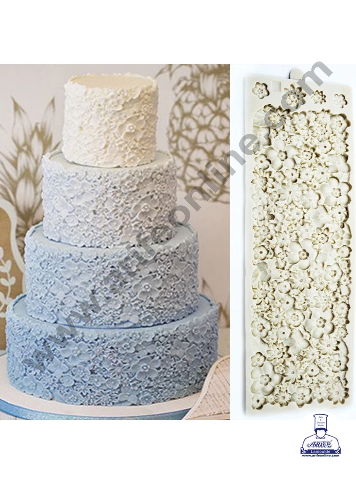Cake Decor Floral Border Simpress Silicone Mold Cake Decorating Fondant Gum Paste Icing