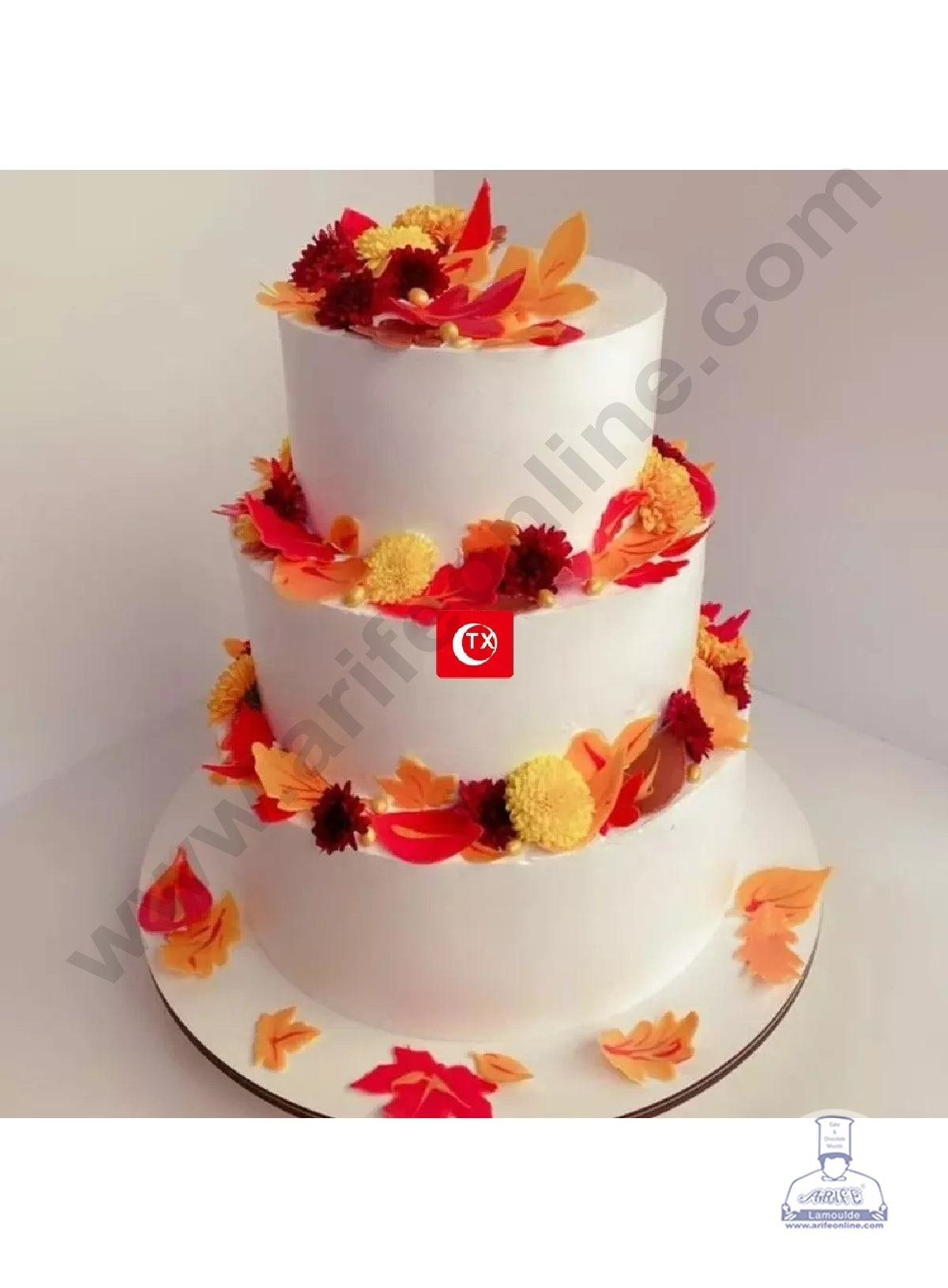 Cake Decor Flower Making Chocolate Stencil Mould - Autumn Leaves (SBTXF-008)