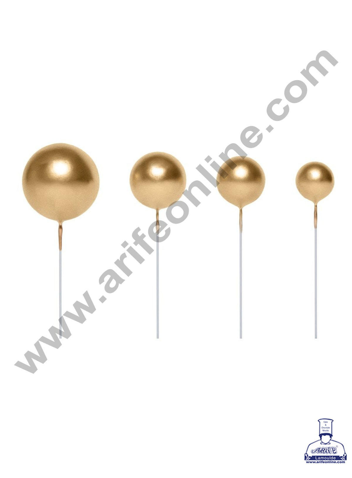 Cake Decor Golden Faux Balls Topper For Cake and Cupcake Decoration - ( 20pcs Pack )