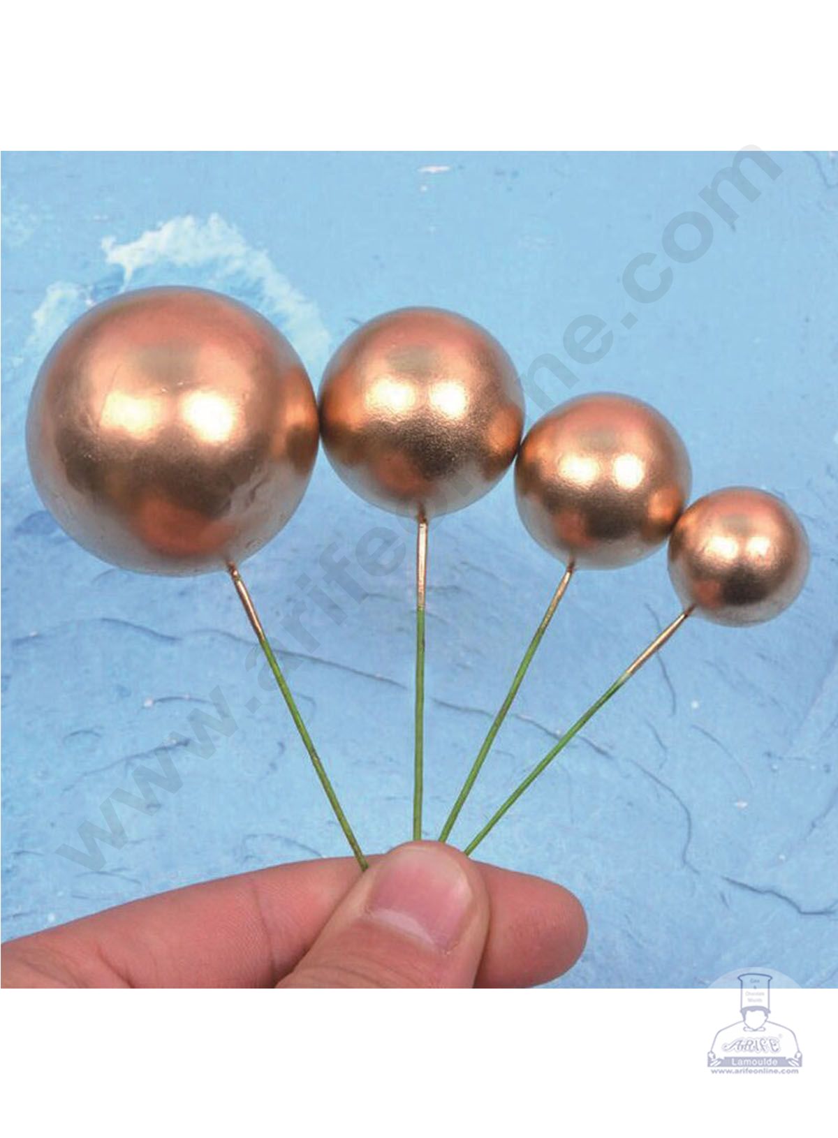 Cake Decor Golden Faux Balls Topper For Cake and Cupcake Decoration - ( 20pcs Pack )