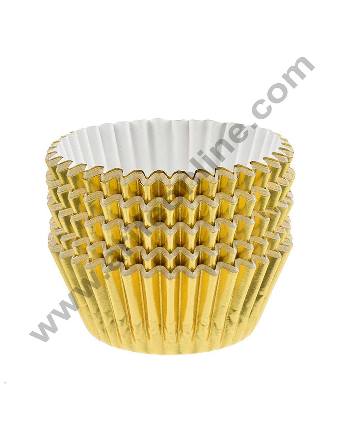 Cake Decor Golden Paper Liner For Cupcake and Muffins - 100Pcs - 10 cm