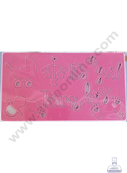 Cake Decor Its a Boy Its a Girl Theme Shape Acrylic DIY Stamp Embossed Fondant Cake Decorating TXHMI