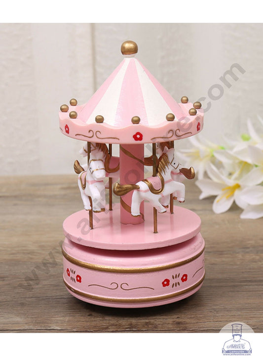 Cake Decor Merry-Go-Round Carousel Music Box - Pink