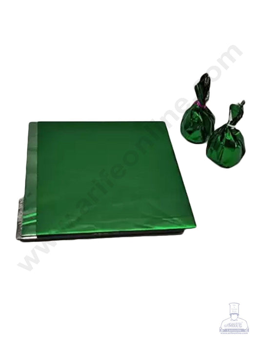 Cake Decor Metallic Plastic Chocolate Wrapper, Dark Green