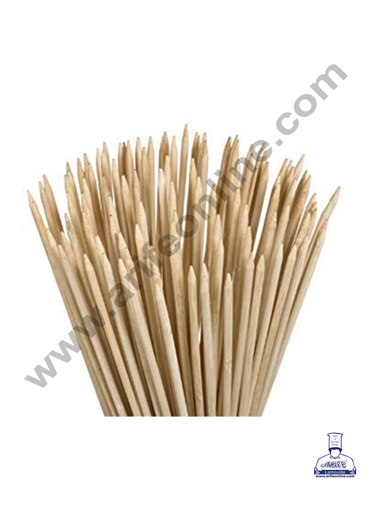 Cake Decor Natural Bamboo Wooden Skewers/BBQ Sticks for Kebab Chicken Paneer Tikka Fruits Salad for Barbecue and Grilling ( 10 inches )