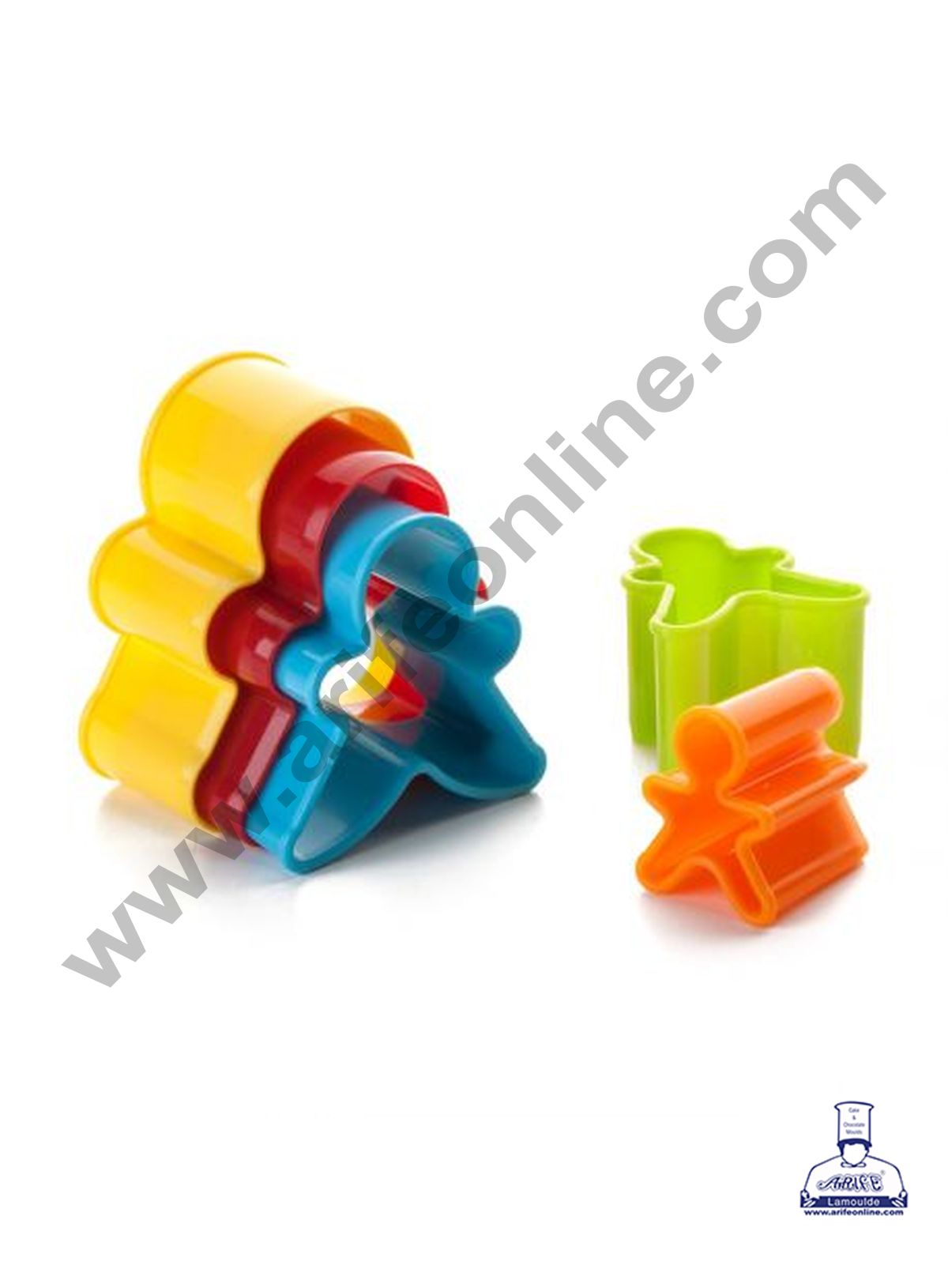 Cake Decor Plastic 5 pcs Gingerbread Man Shaped Plastic Cookie Biscuit Pastry Fondant and Cake Cutter