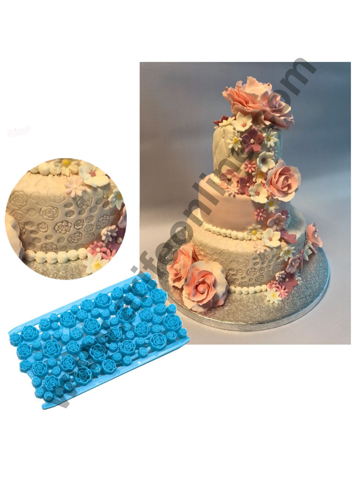 Cake Decor Plastic Rose Petal Quilt Mold Embosser Fondant Quilt Biscuit Mold Cookie Cutter For Cupcake Decoration And Cake Decorating Tools
