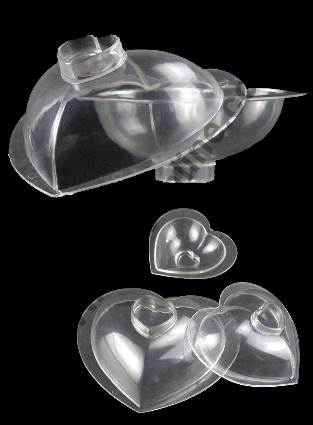 Cake Decor Polycarbonate 3D valentine Heart Shape Chocolate Mold Cake Decorating Chocolate Mould Tools ( 3 Different Sizes)