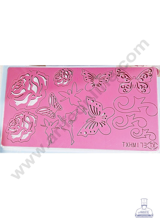 Cake Decor Rose Butterfly and Fairy Shape Acrylic DIY Stamp Embossed Fondant Cake Decorating TXHMI-73
