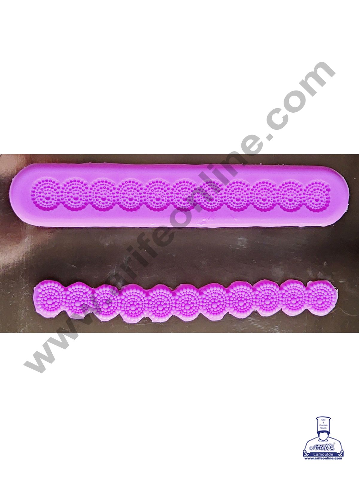 Cake Decor Silicone 2 Cavity Bubble Scalloped Border Lace Fondant Marzipan Mould