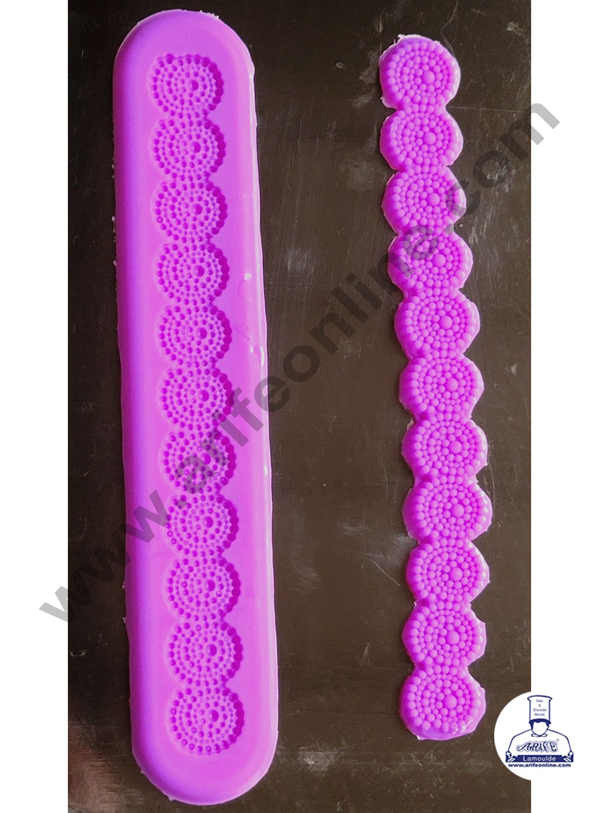 Cake Decor Silicone 2 Cavity Bubble Scalloped Border Lace Fondant Marzipan Mould