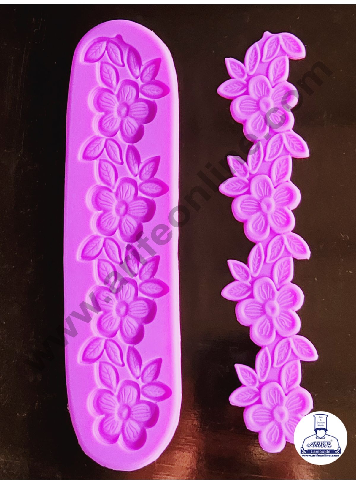 Cake Decor Silicone 2 Cavity Flower Scalloped Border Lace Fondant Marzipan Mould