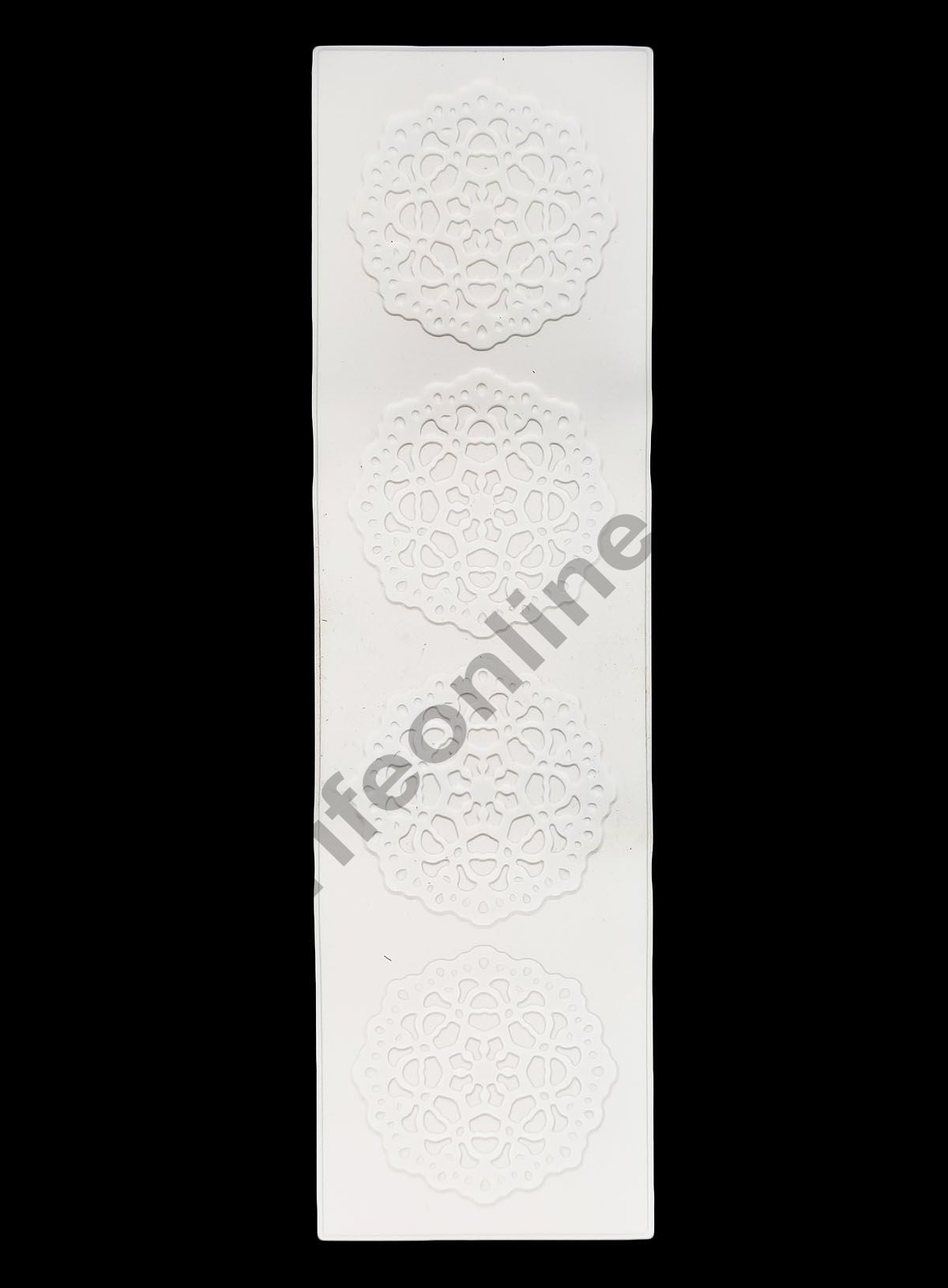 Cake Decor Silicone Flower Pattern Cake Border Lace Mould Fondant Moulds Cake Decorative Silicone Lace Mat Cake Decorating Tools Baking Mat (SBLM-White-03)