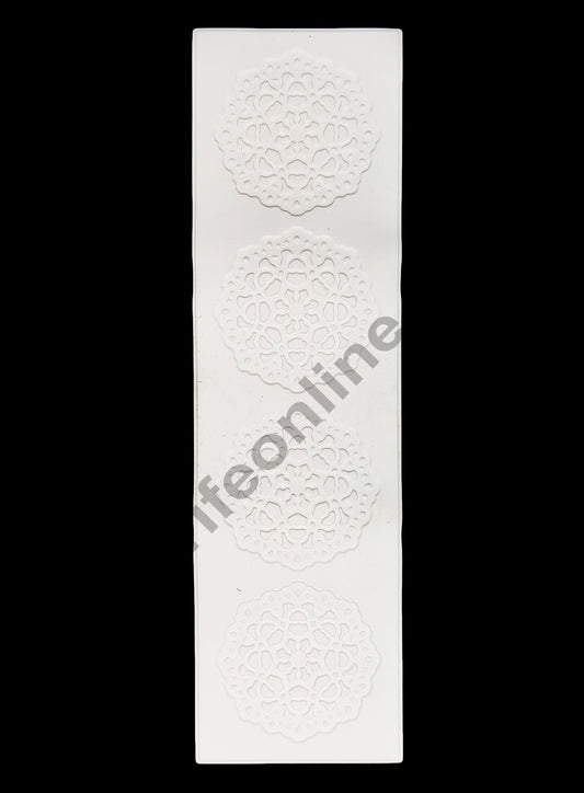 Cake Decor Silicone Flower Pattern Cake Border Lace Mould Fondant Moulds Cake Decorative Silicone Lace Mat Cake Decorating Tools Baking Mat (SBLM-White-03)