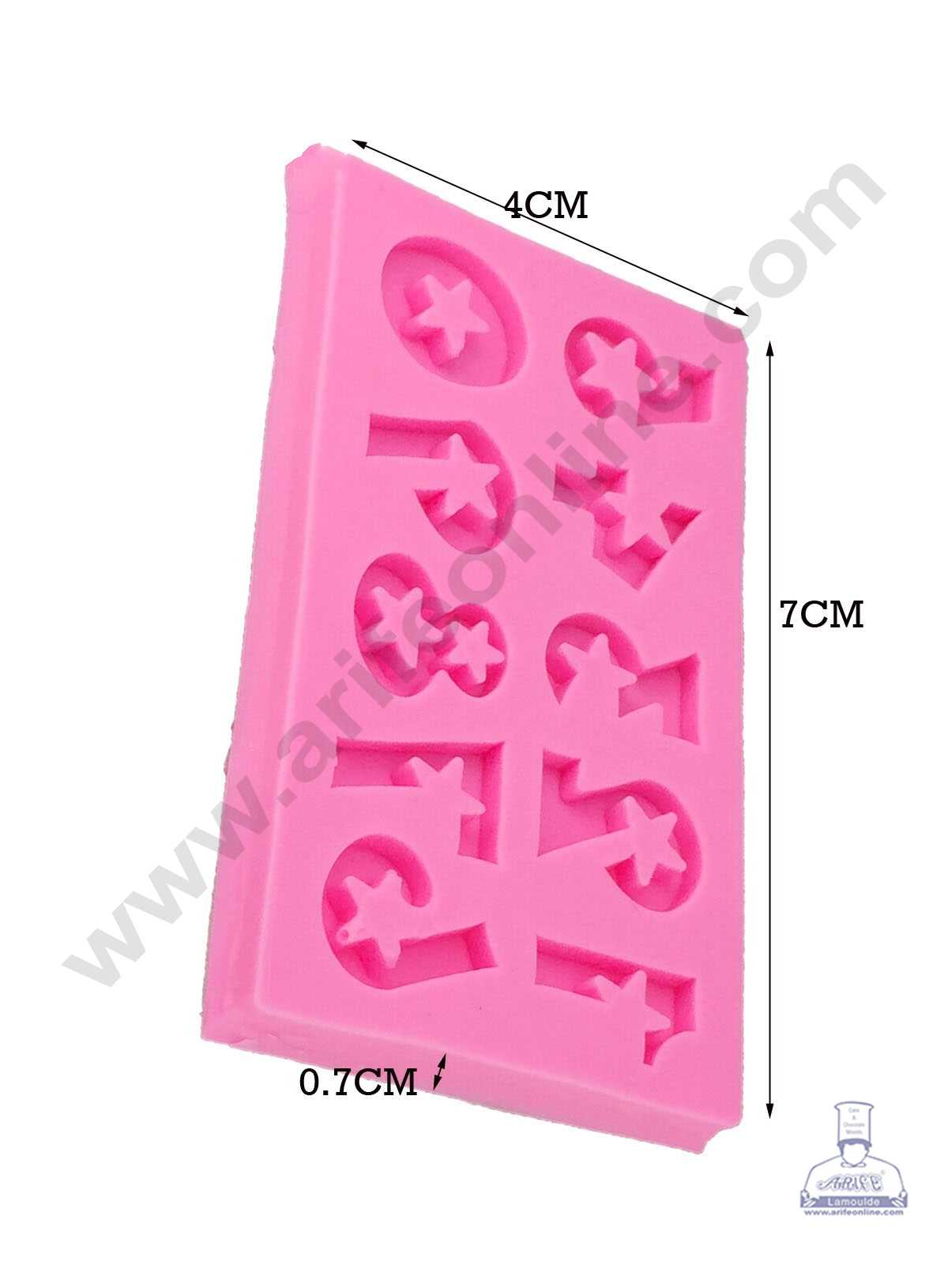 Cake Decor Silicone Star Number Shape Pink Fondant Marzipan Mould
