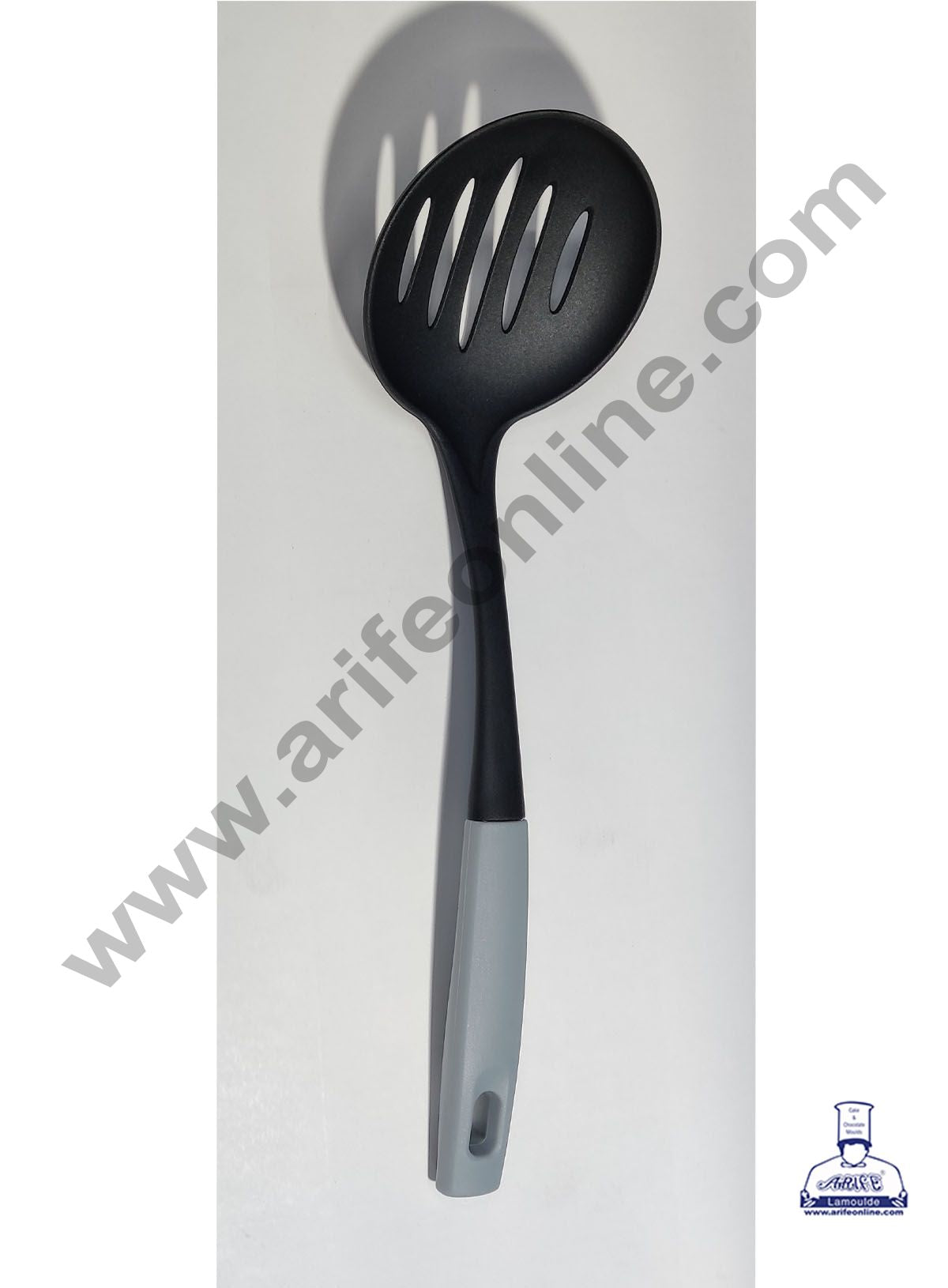 Cake Decor Nylon Slotted Spoon With Multi Colour Handle