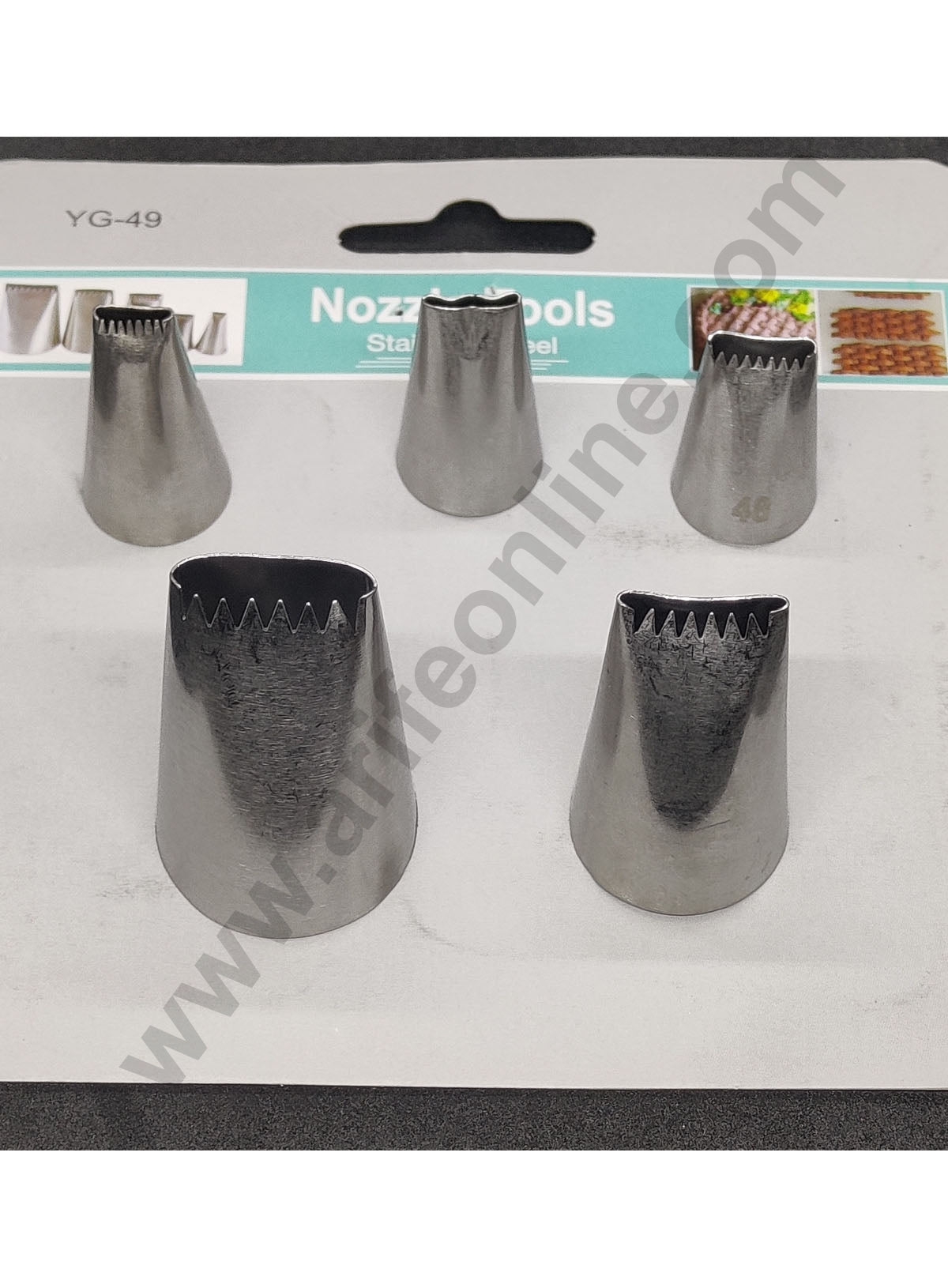 Stainless Steel 5Pcs Set Basket Weave Nozzle For Icing,Tips Piping Nozzle For Cake Decorating Tools (SBYG-49) (LD)