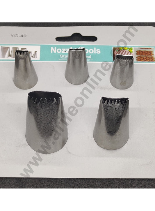 Stainless Steel 5Pcs Set Basket Weave Nozzle For Icing,Tips Piping Nozzle For Cake Decorating Tools (SBYG-49) (LD)