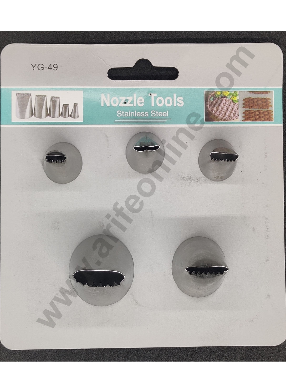 Stainless Steel 5Pcs Set Basket Weave Nozzle For Icing,Tips Piping Nozzle For Cake Decorating Tools (SBYG-49) (LD)