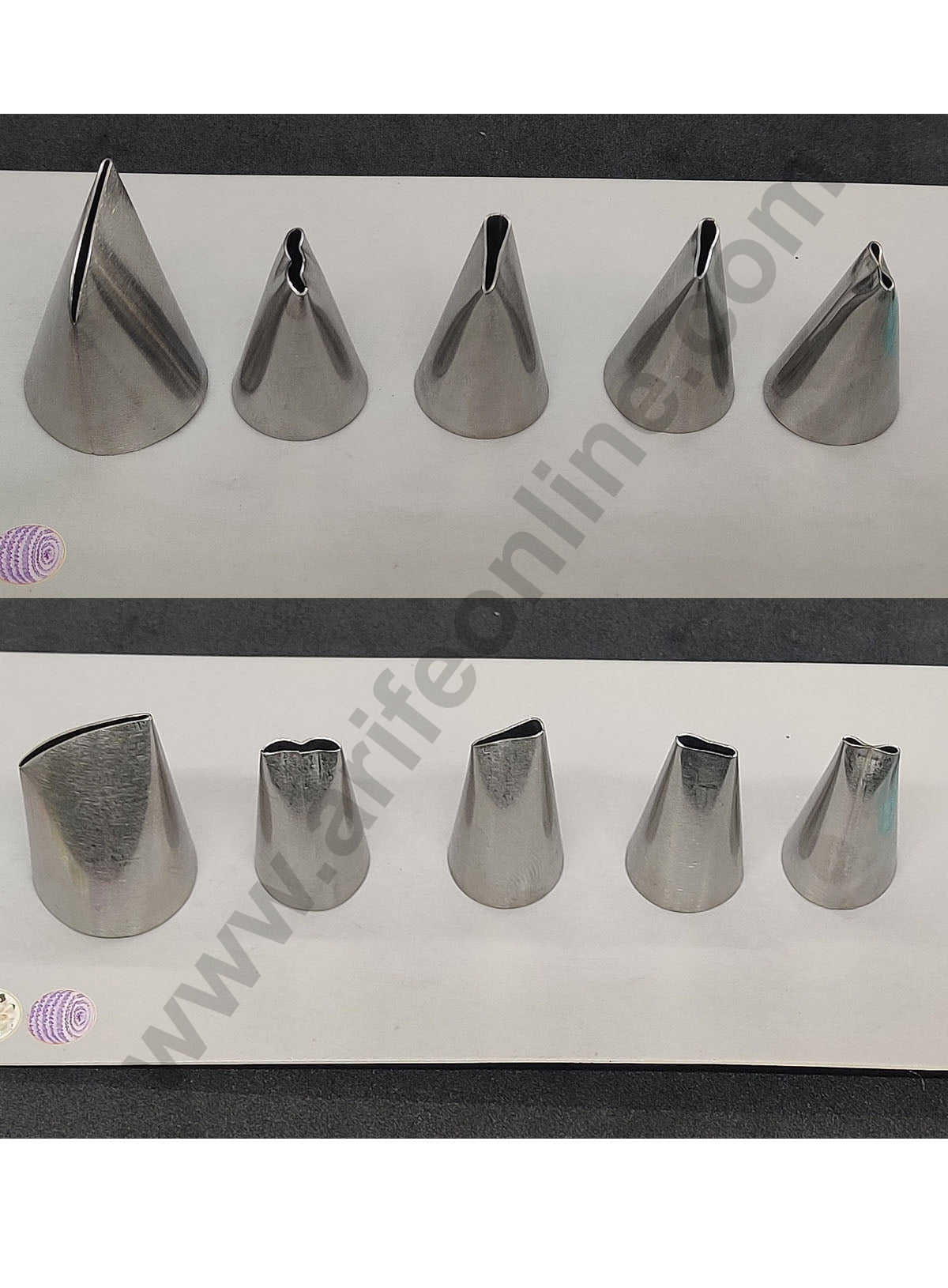 Stainless Steel 5Pcs Set Rose Shape Nozzle For Icing,Tips Piping Nozzle For Cake Decorating Tools (SBYG-51)  (OU)
