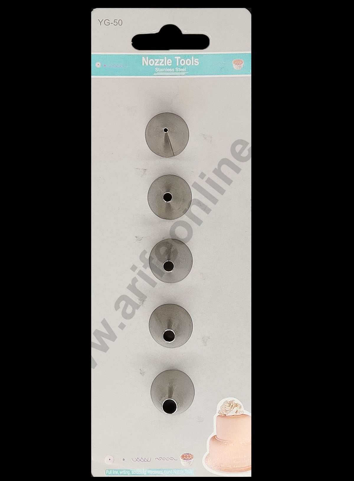 Stainless Steel 5Pcs Set Writing  Nozzle For Icing,Tips Piping Nozzle For Cake Decorating Tools (SBYG-50)   (OR)