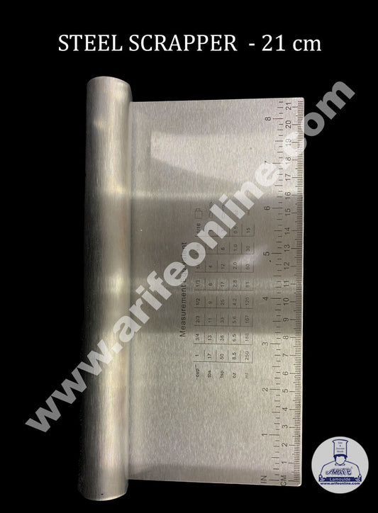 Cake Decor Stainless Steel Big Dough Scrapper with Stainless Steel Handle - 21 cm