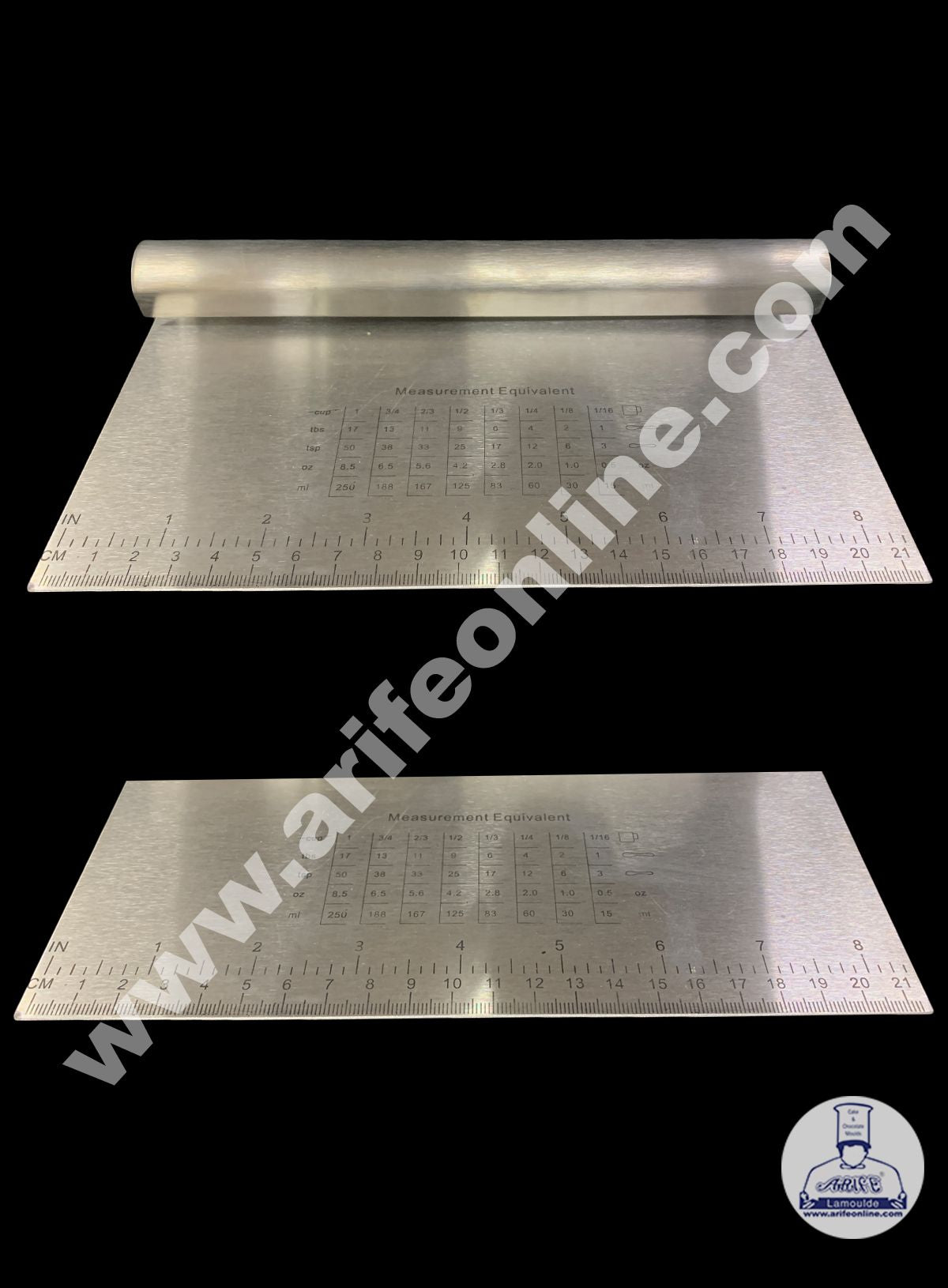 Cake Decor Stainless Steel Big Dough Scrapper with Stainless Steel Handle - 21 cm