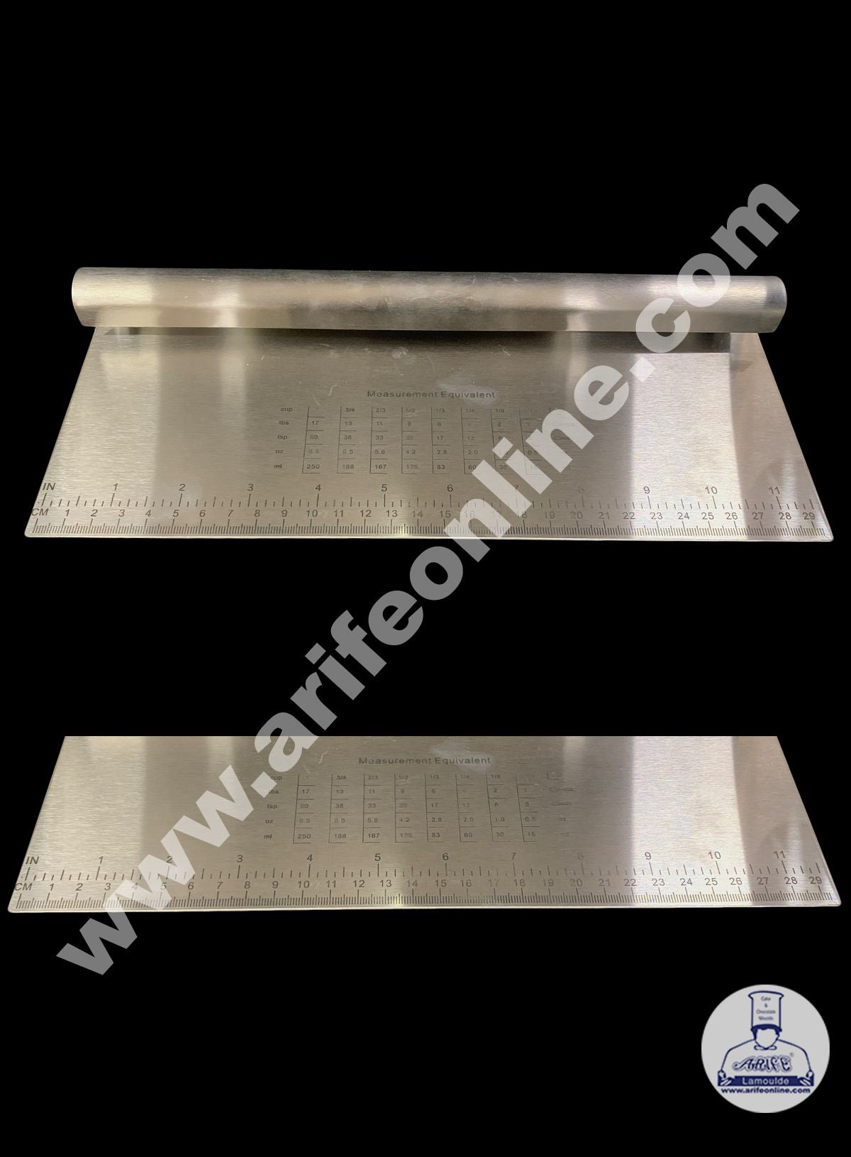 Cake Decor Stainless Steel Jumbo Dough Scrapper with Stainless Steel Handle - 29 cm