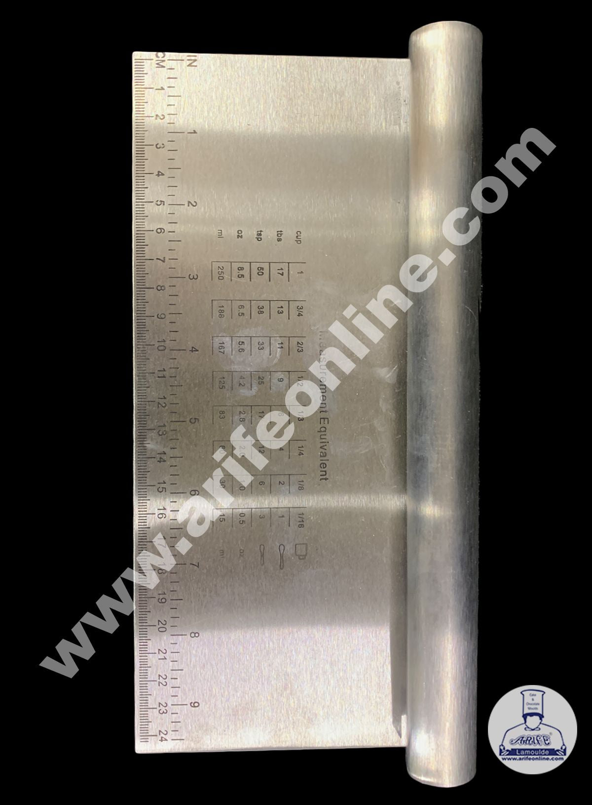 Cake Decor Stainless Steel Large Dough Scrapper with Stainless Steel Handle - 24 cm