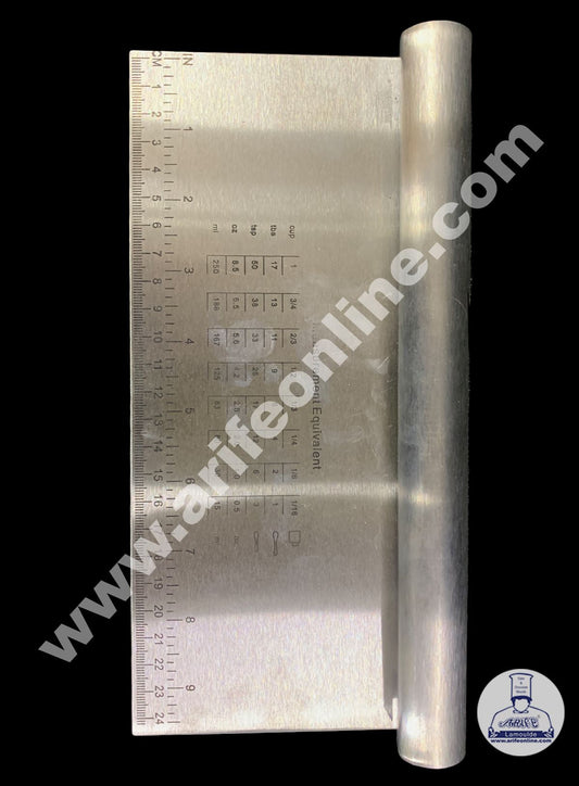 Cake Decor Stainless Steel Large Dough Scrapper with Stainless Steel Handle - 24 cm