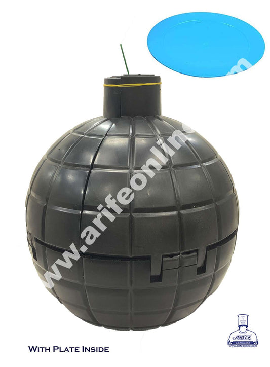 Cake Decor Surprise Unexpected Plastic Bomb Shaped Cake Gift Box for All Occasions (With Plate Inside)