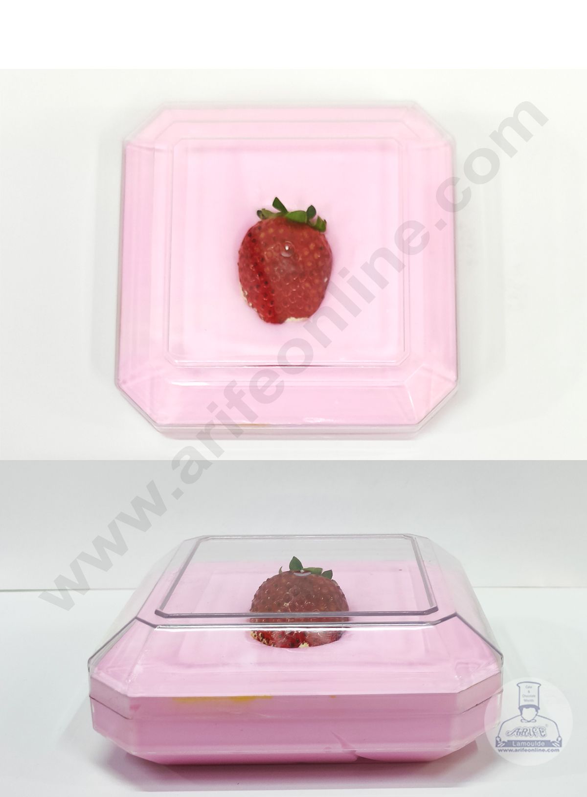 Cake Decor Transparent Acrylic Dessert Octa Tub With Lid (Pack of 10)