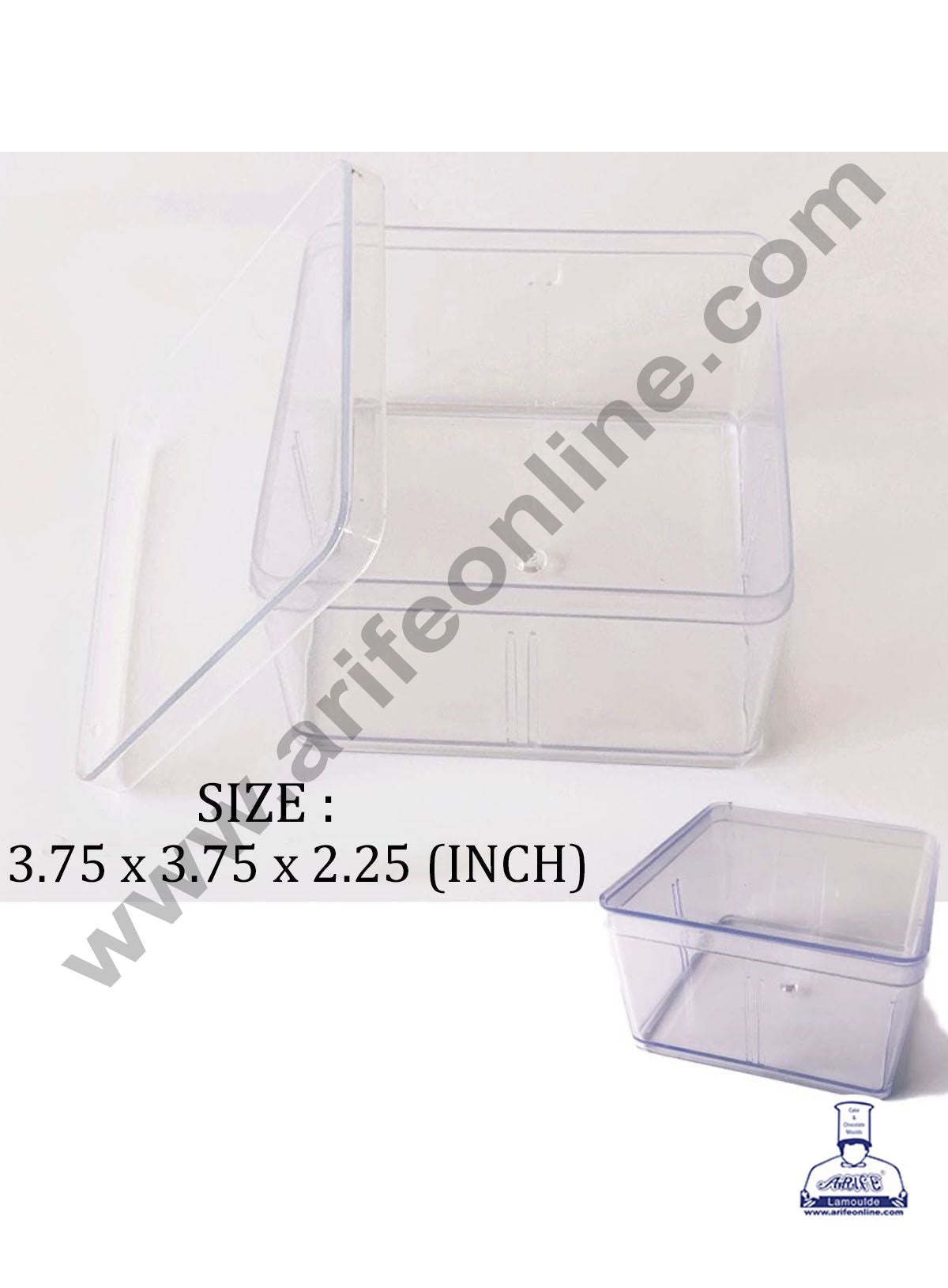 Cake Decor Transparent Acrylic Dessert Tub With Lid ( Pack of 10 )