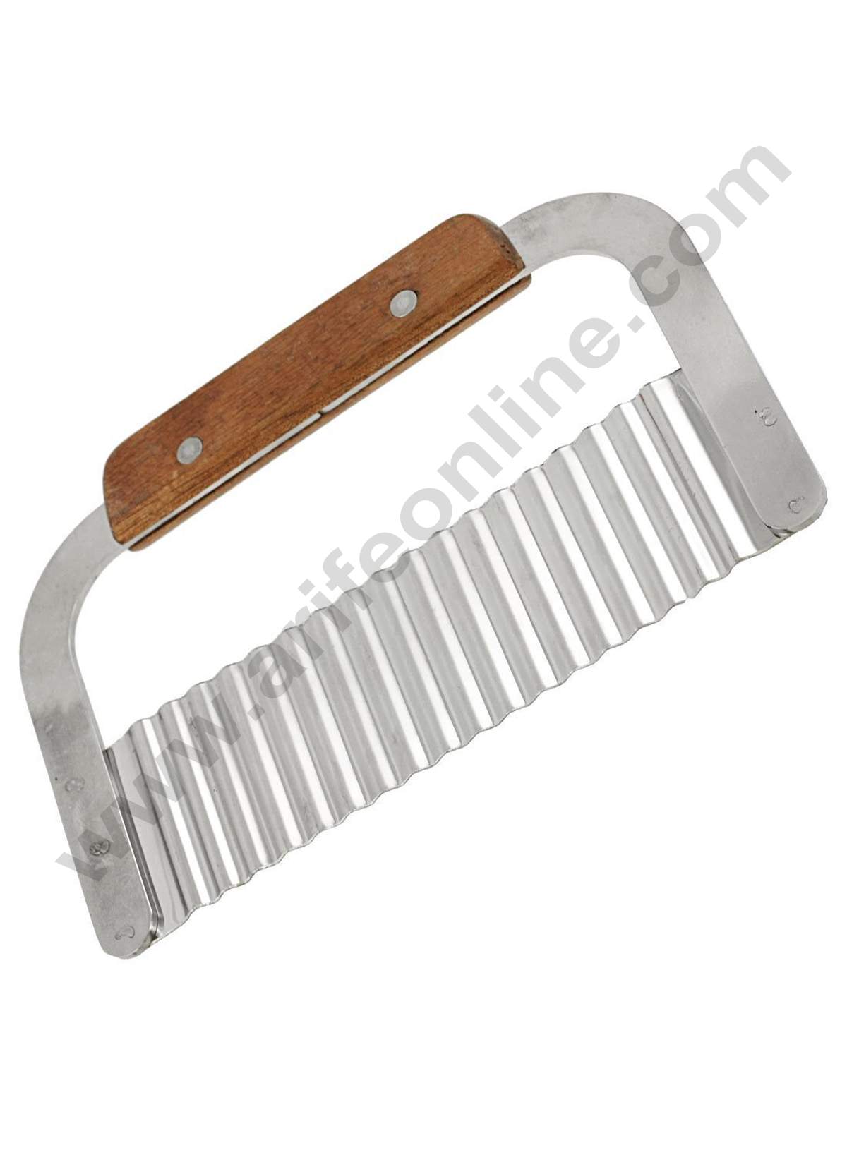 Vegetable Shaver Potatoes Knife Wave Knife Cutters Crinkle Chip Cutter Tool Stainless Steel Blade Wooden Handle (MOQ 12 PCS)  (LE)