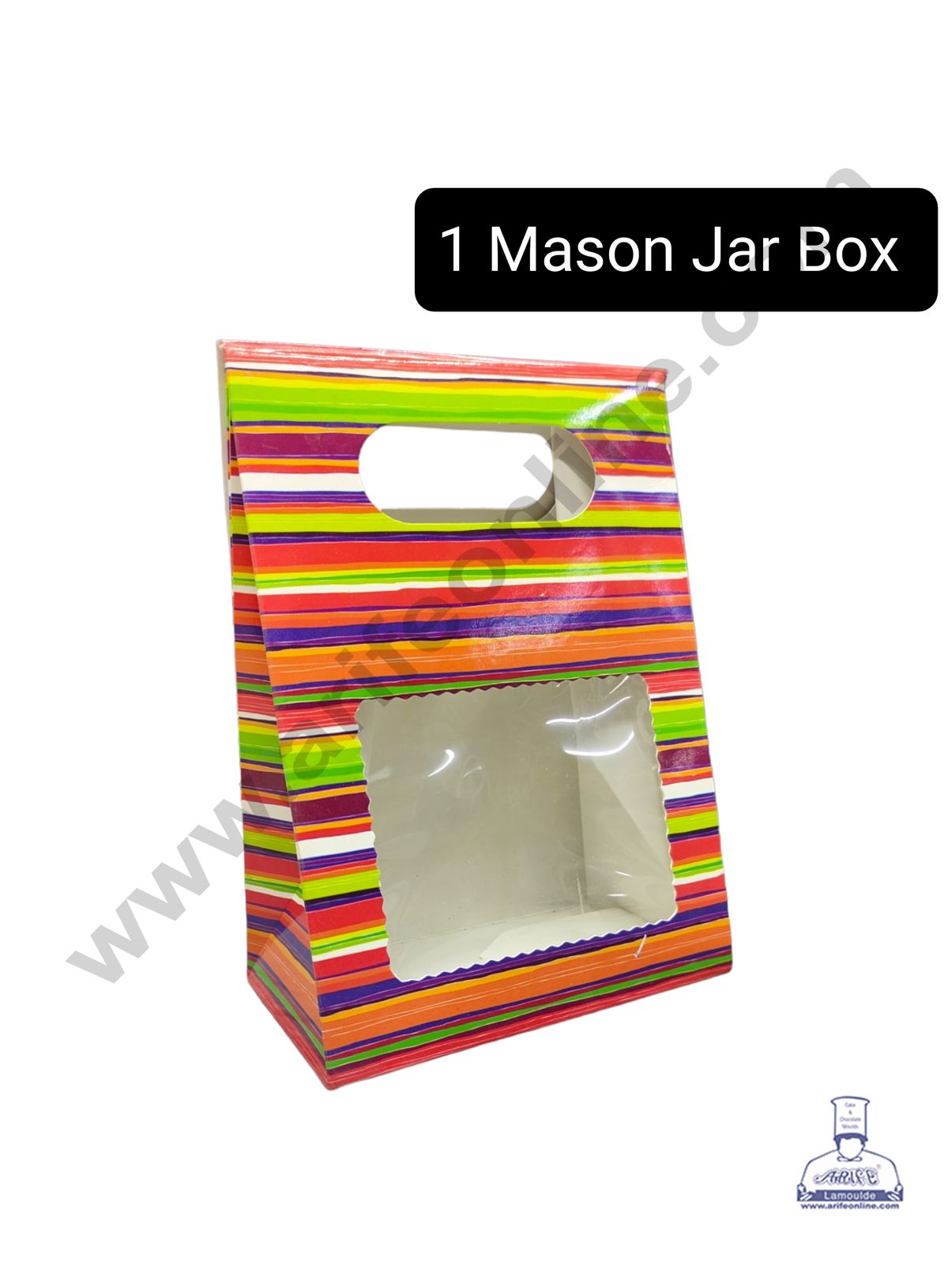 1 Mason Jar Paper Carry Bags Printed- 03 Small (10 Pcs) (MOQ 12 PACK)