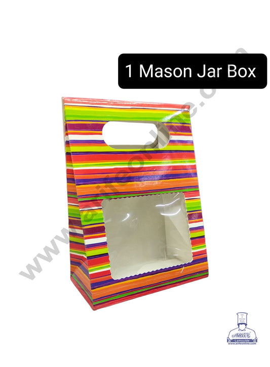 1 Mason Jar Paper Carry Bags Printed- 03 Small (10 Pcs) (MOQ 12 PACK)