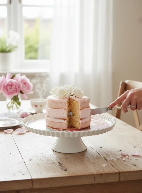 1 Pcs Round Acrylic Butterfly Print Cake Stand (SBCS-750138-D-3) (MOQ 12 PCS)