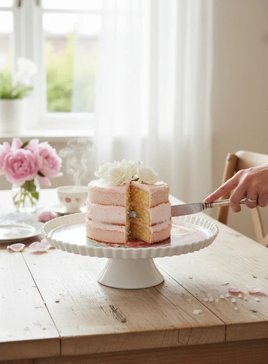1 Pcs Round Acrylic Butterfly Print Cake Stand (SBCS-750138-D-3) (MOQ 12 PCS)