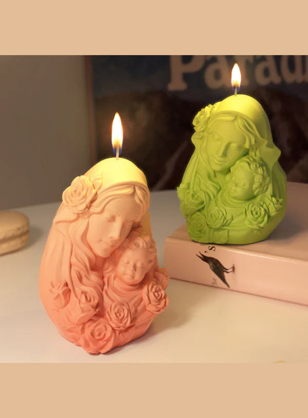 3D Virgin Mary Baby Sculpture Silicone Candle Mould | Gypsum Ornaments Mother-Child Mould | SB-SCM-DYF7671 (MOQ 12 PCS) (AED)